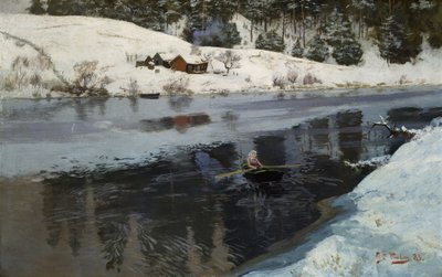 Winter at the River Simoa by Fritz Thaulow